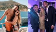 Jade Jones and Haliburton enjoy the beach and pose for a photo with Zac Efron